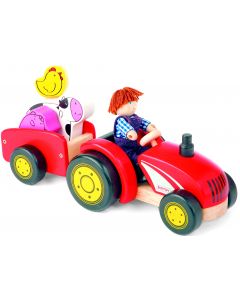 TRaktor med henger og bonde